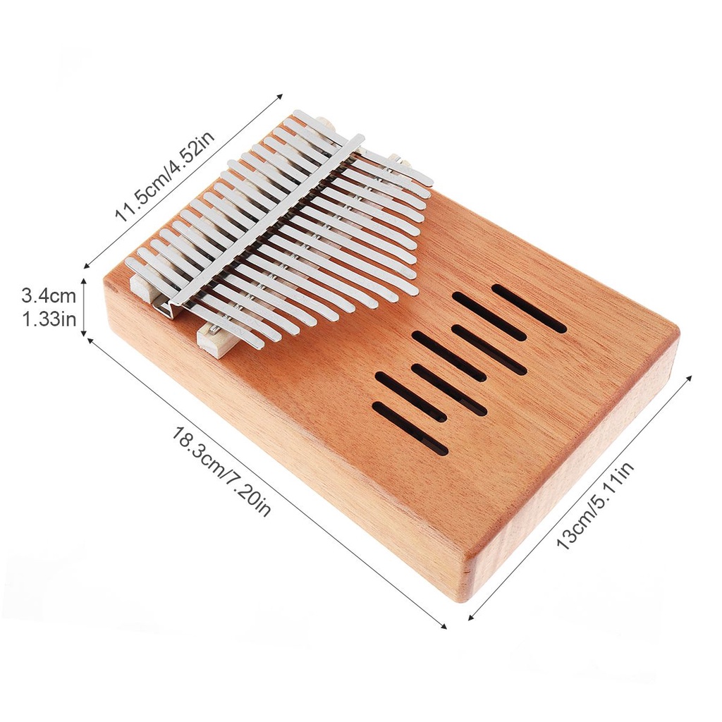 Alat Musik Kalimba Mini 17 Tuts Bahan Kayu Mahoni