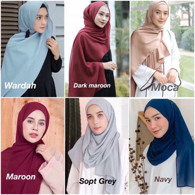 (BUY 1 GET 1) 41-50 Jilbab Pashmina  Polos Sabyan Diamond