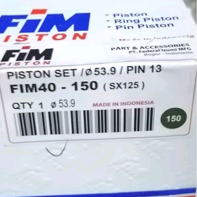 Piston seher kit karisma supra x 125 oversize 150 fim