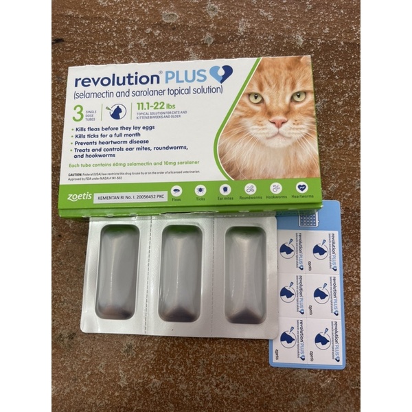 REVOLUTION CAT PLUS GREEN HIJAU KUCING OBAT KUTU KUCING 5 sampai 10Kg