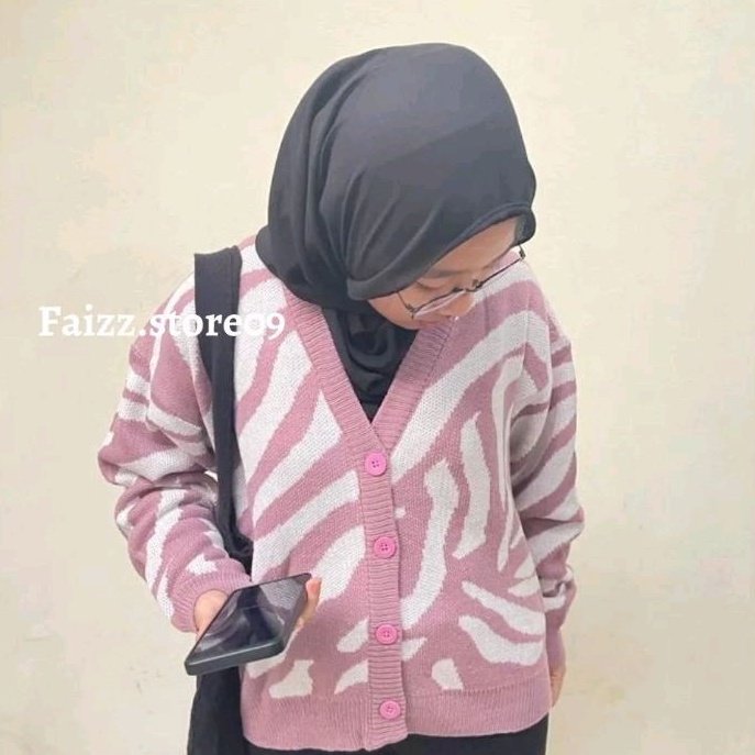 CARDIGAN RAJUT MOTIF Zebra | OUTER OUTWEAR KNIT PREMIUM MOTIF