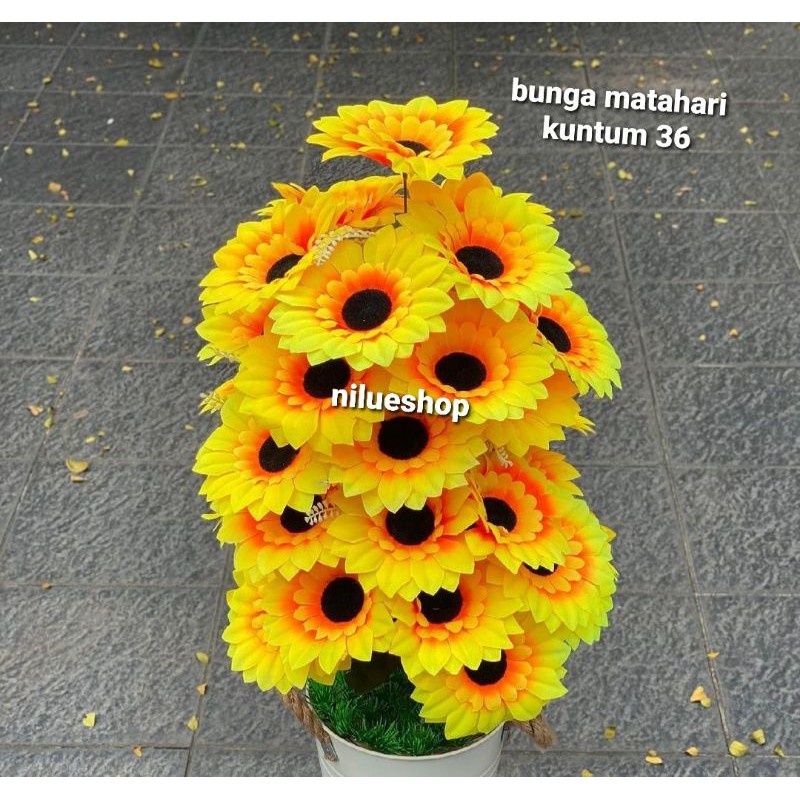 BUNGA MATAHARI KUNTUM 36 /ARTIFICIAL BUNGA/BUNGA SUDUT RUANGAN /BUNGA MATAHARI RIMBUN 36 kuntum(TANP