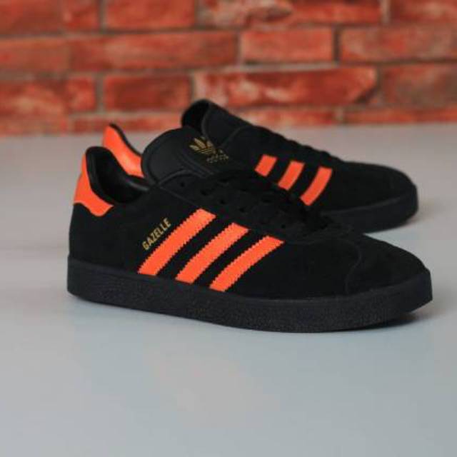 adidas gazelle black and orange