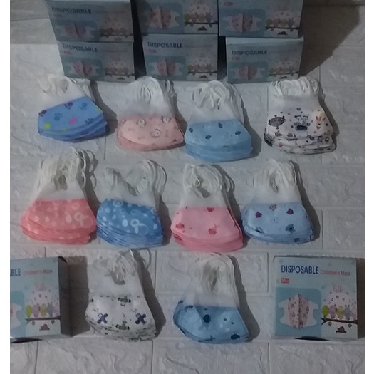 masker duckbill motif anak isi 50pc