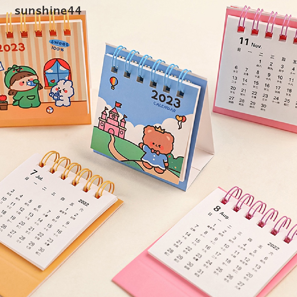 Sunshine 2023 Kalender Meja Mini Motif Kartun Lucu Untuk Dekorasi Sekolah