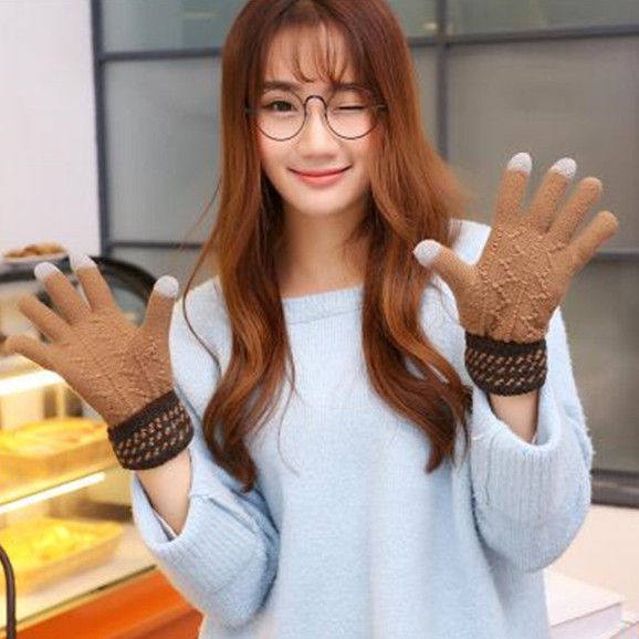 KN-06 sarung tangan musim dingin winter gloves rajut knit touch screen