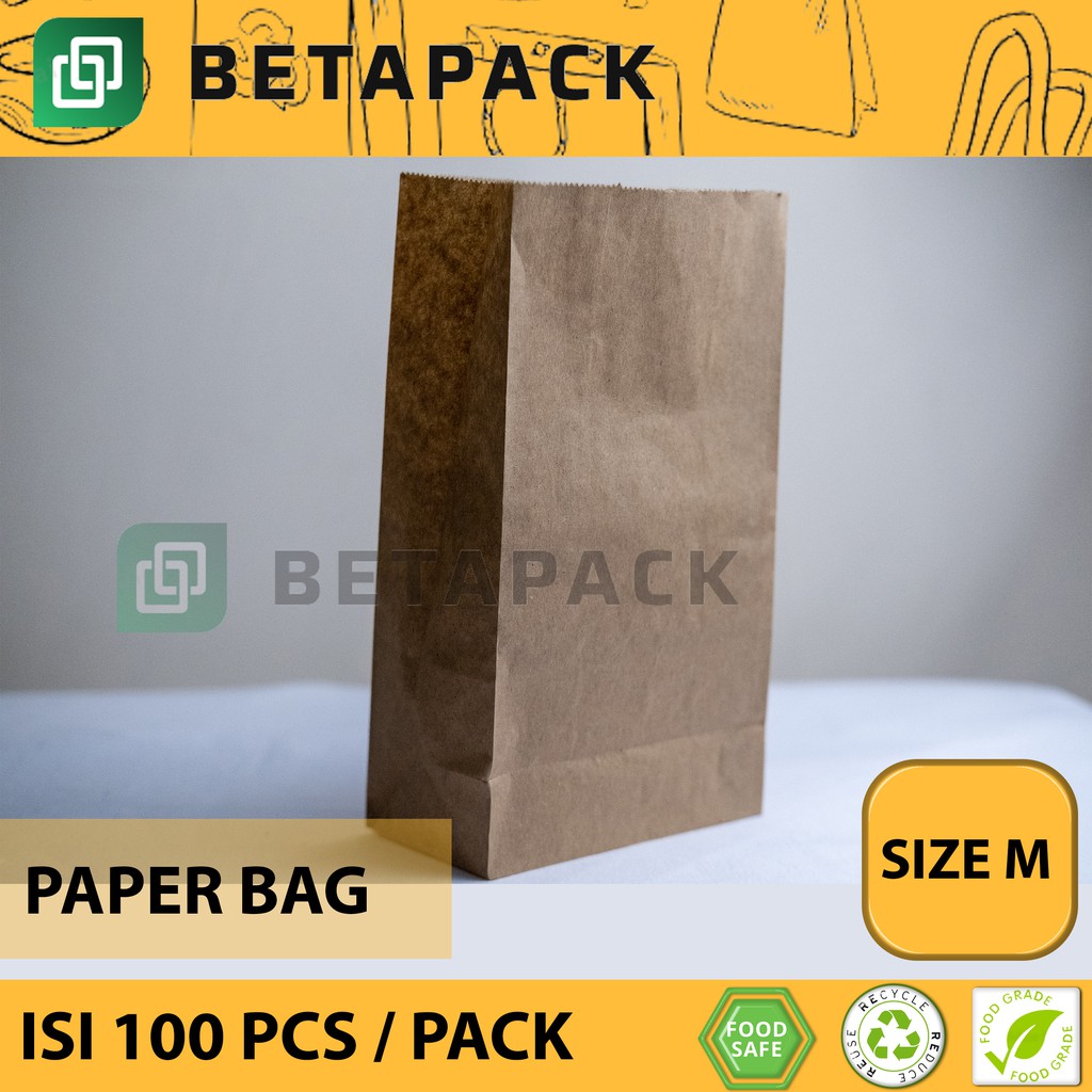 

Paper bag kantong kertas polos (M) / Kantong Kertas, Kantong Fried Chicken, Kantong Shilin, Gorengan