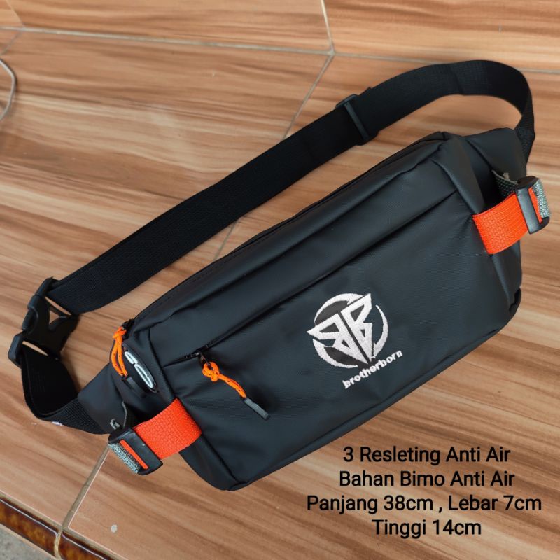 TAS SELEMPANG PINGGANG PRIA ANTI AIR DISTRO BAHAN PREMIUM / WAISTBAG D2C