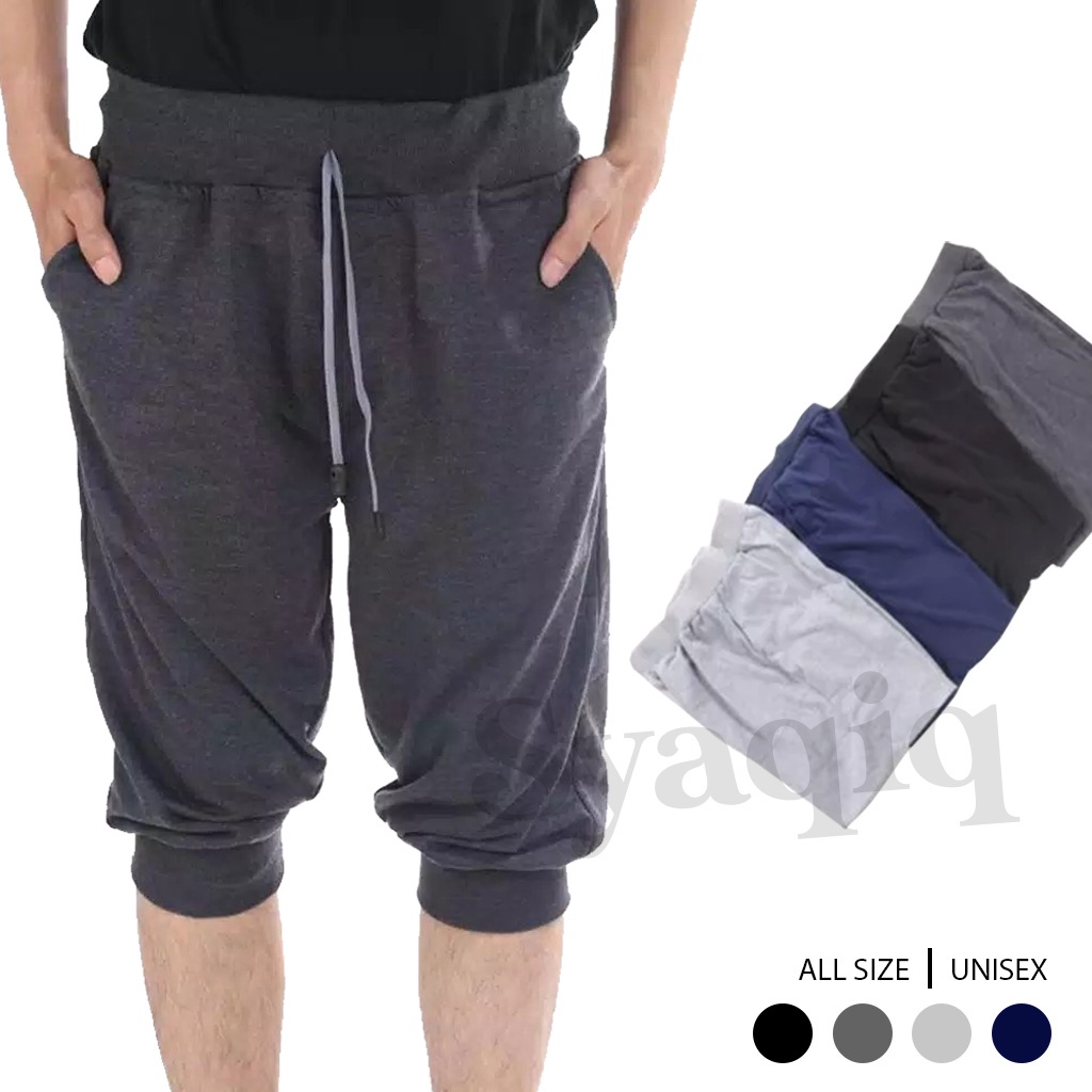 Hot Deals Jogger Pants 3/4 Celana Jogger Olahraga Training Gym Lari Badminton Jalan Santai Jogging