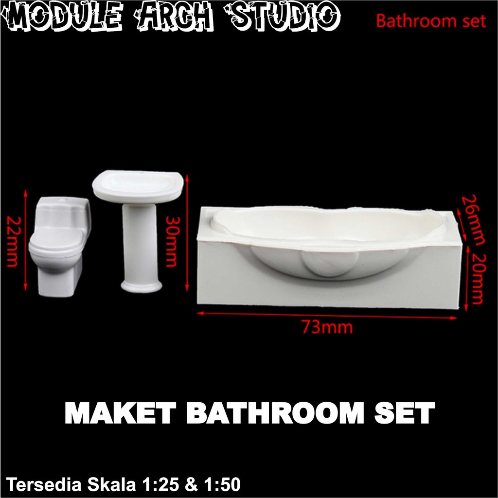 Maket Bathroom Set Skala 1:25 - Maket Closet - Maket Washtafel