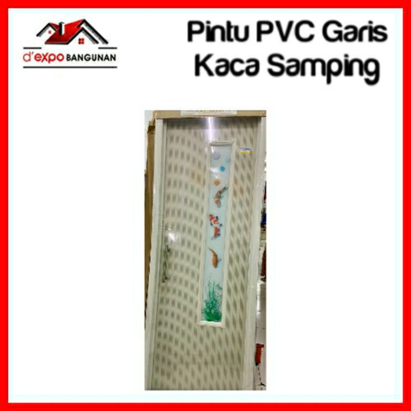 Pintu PVC Garis Kaca Samping