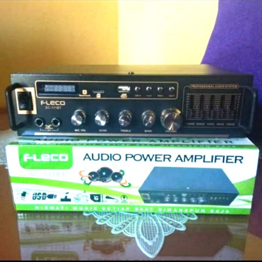 AMPLIFIER BLUETOOTH ORIGINAL FLECO SC-111BT AMPLIFIER MINI RADIOAM/FM/MP3/AUX/USB BERKUALITAS