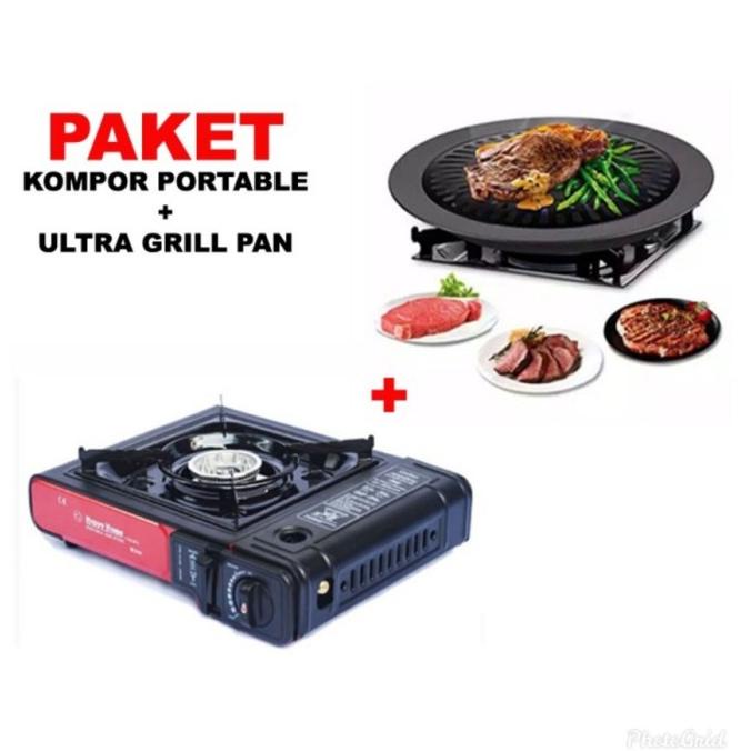 Terbatas Paket Kompor Portable Bbq Ultra Grill Pan Gudangcemerlang
