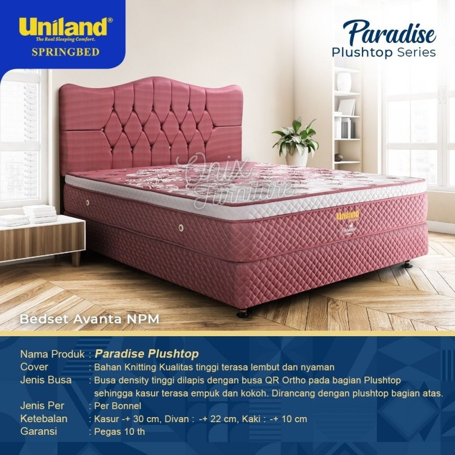 Springbed Fullset Uniland Paradise Plushtop Avanta - 100x200cm