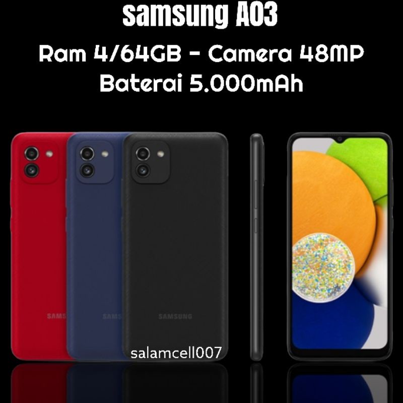 Samsung A03 Ram 4/64 5000mAh Camera 48MP Garansi Resmi-1