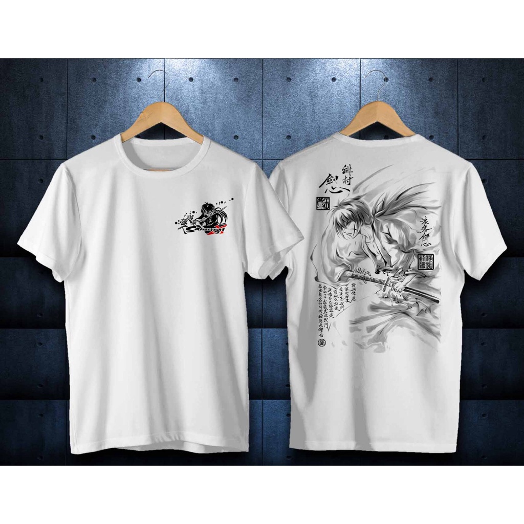 KAOS T SHIRT PRIA LENGAN PENDEK / KAOS SAMURAI KENSIN JEPANG /KAOS YAKUZA PRIA DISTRO / KAOS BERGAMB