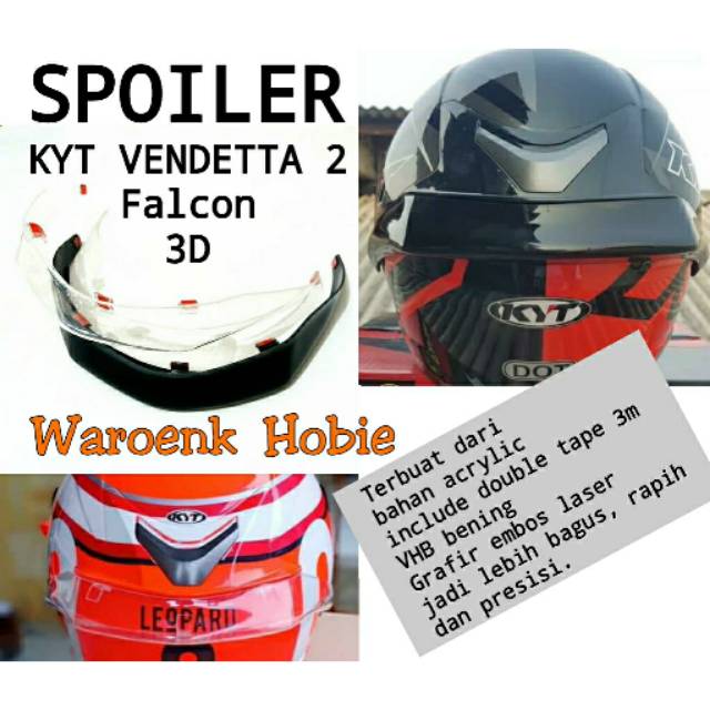 Spoiler Kyt Vendeta2 Falcon 3D, Aksesoris helm full face & half face.