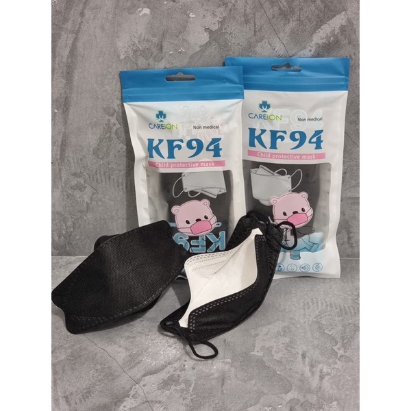 MASKER KF94 ANAK PUTIH HITAM MIX WARNA 1PACK ISI 10PCS / MASKER KOREA TERMURAH