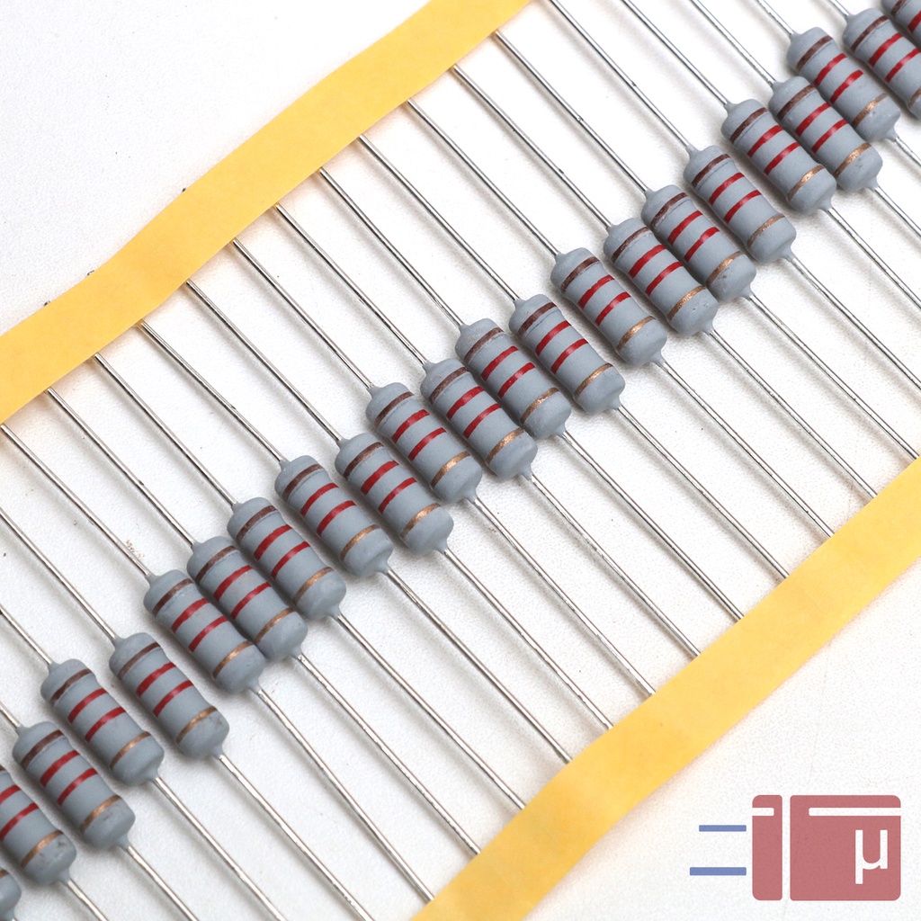 x10 Resistor 1K2 1.2K 1W Metal Oxide 5% Taiwan Kaki Tembaga