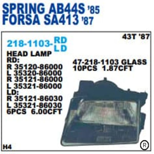 Lampu depan/headlamp suzuki Forsa - LAMPU MOBIL