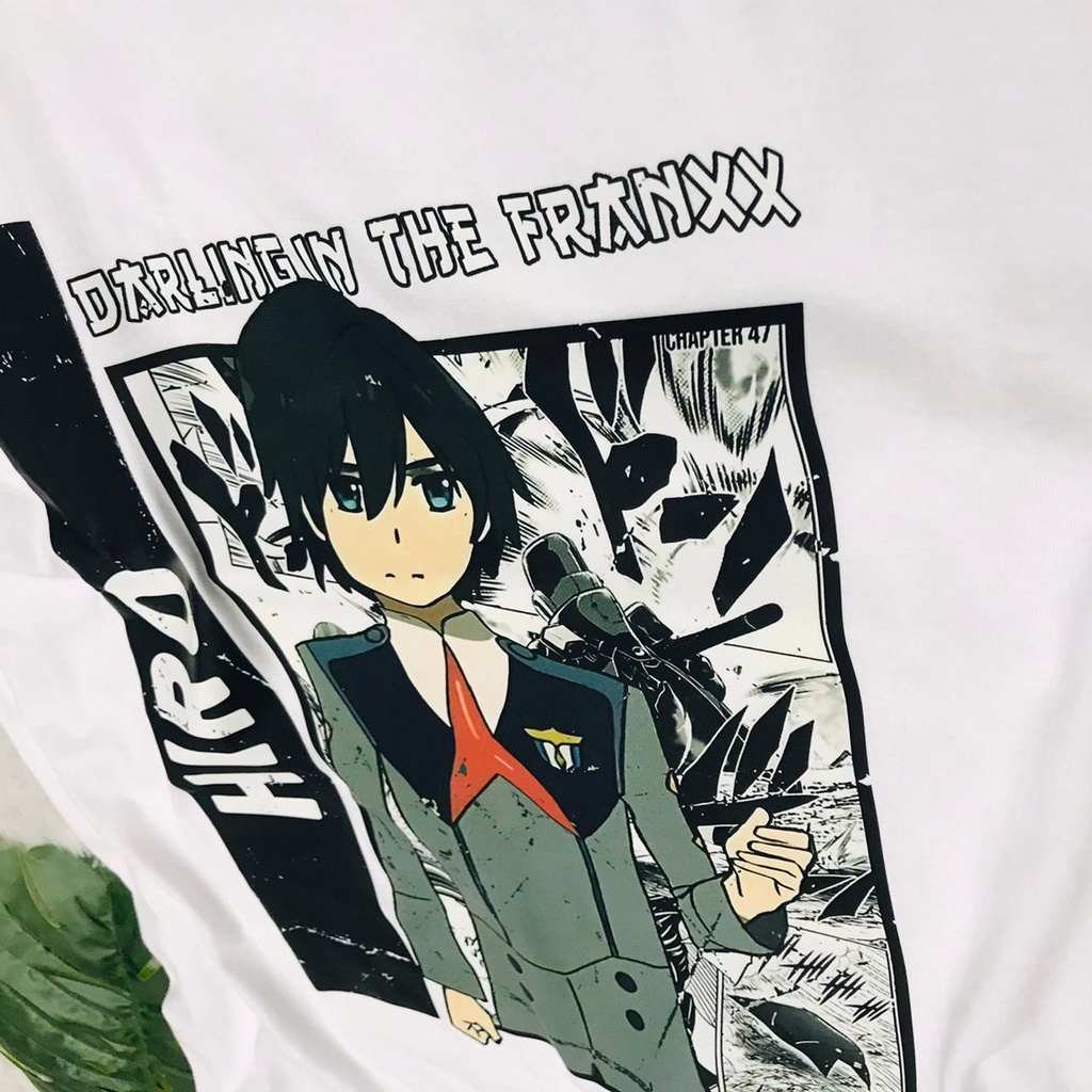 Tshirt Hiro Darling in The Franxx White Zero two Anime Manga Premium Unisex