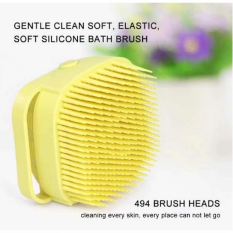 Silicone Brush/ Spon Mandi Silikon/ Spon Mandi Busa Dengan Tempat Sabun