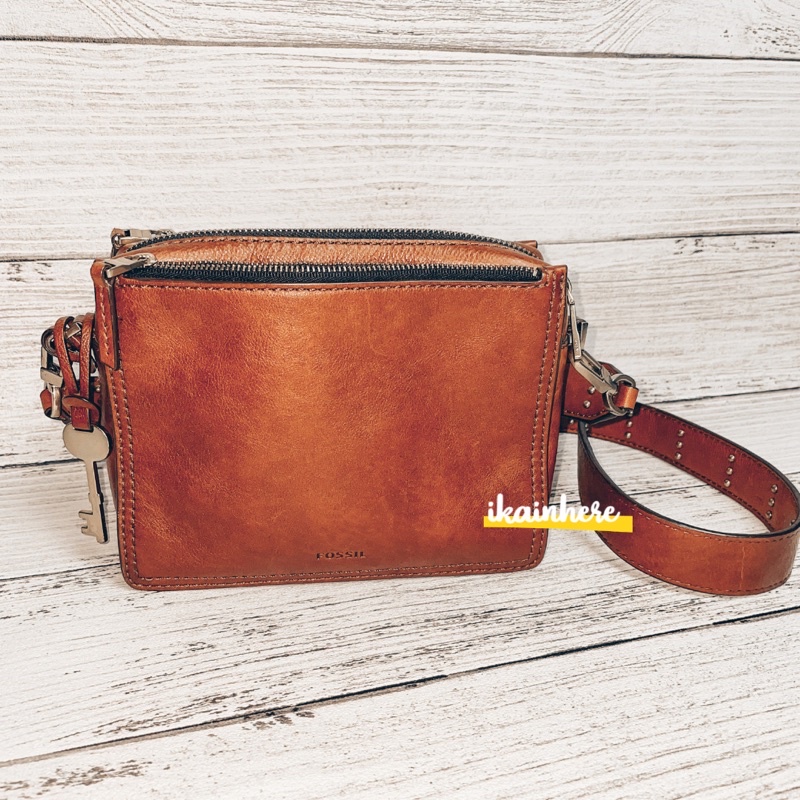 PRELOVED FOSSIL CHAMPBELL CROSSBODY BROWN BAG
