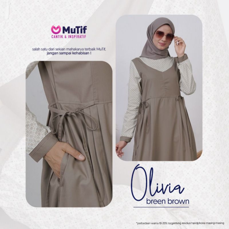 Gamis Mutif Olivia Breen Brown terbaru by Mutif