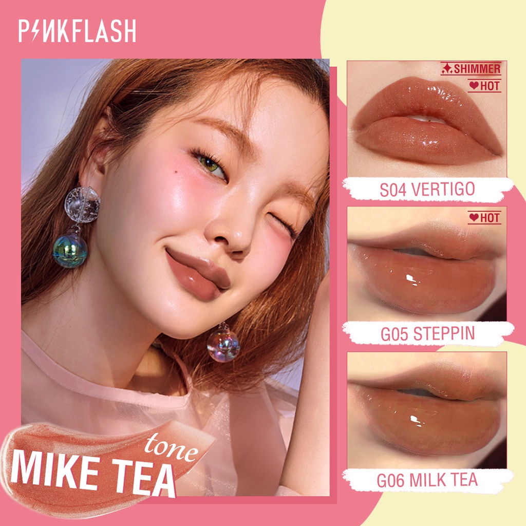 BFM005 PINKFLASH Lasting Glossy LipGloss Waterproof Perawatan Bibir Pelembab OhMyGloss Lip moisturizer