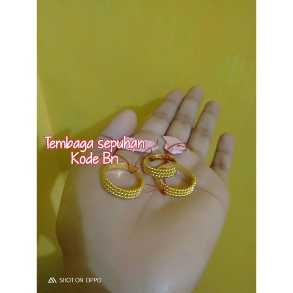 Aksesoris cincin ulir lapis emas 24 karat 5 gram