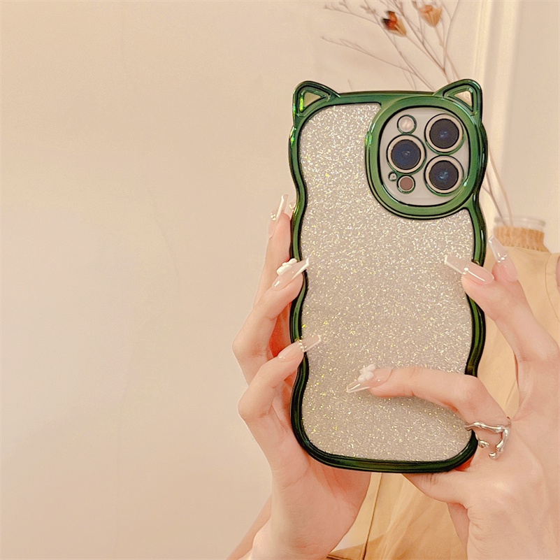 Soft Case Silikon Desain Telinga Kucing Untuk iPhone 13 12 11 Pro Max X Xr Xs Max SE 2020 8 7 Plus