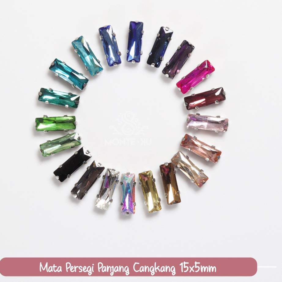 [KODE PRODUK 7QIJE7198] Monte Manik Mote Beads Borci Payet Mata Persegi Cangkang Mata Kristal Kecil 