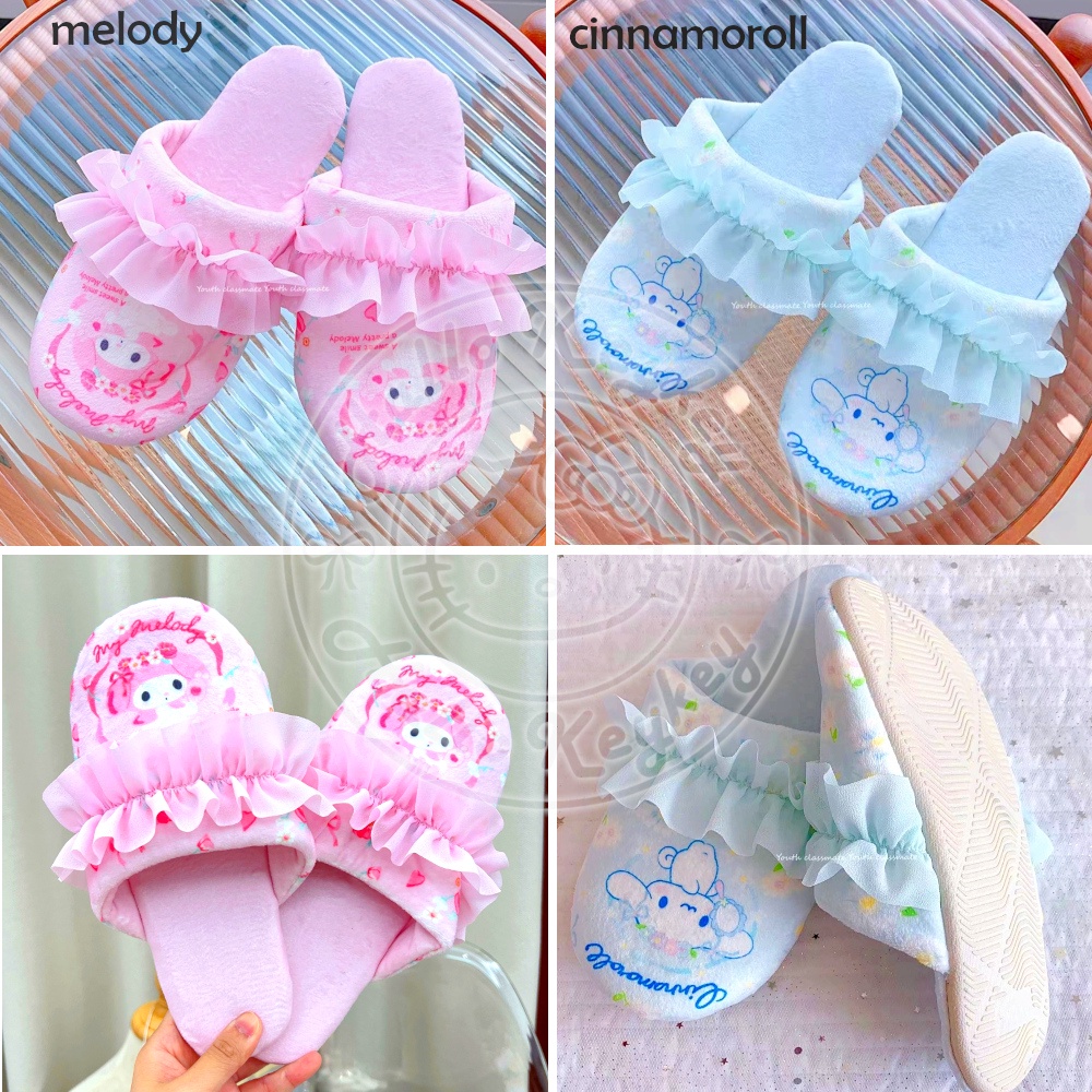 sandal sendal kamar rumah wanita renda melody cinnamoroll