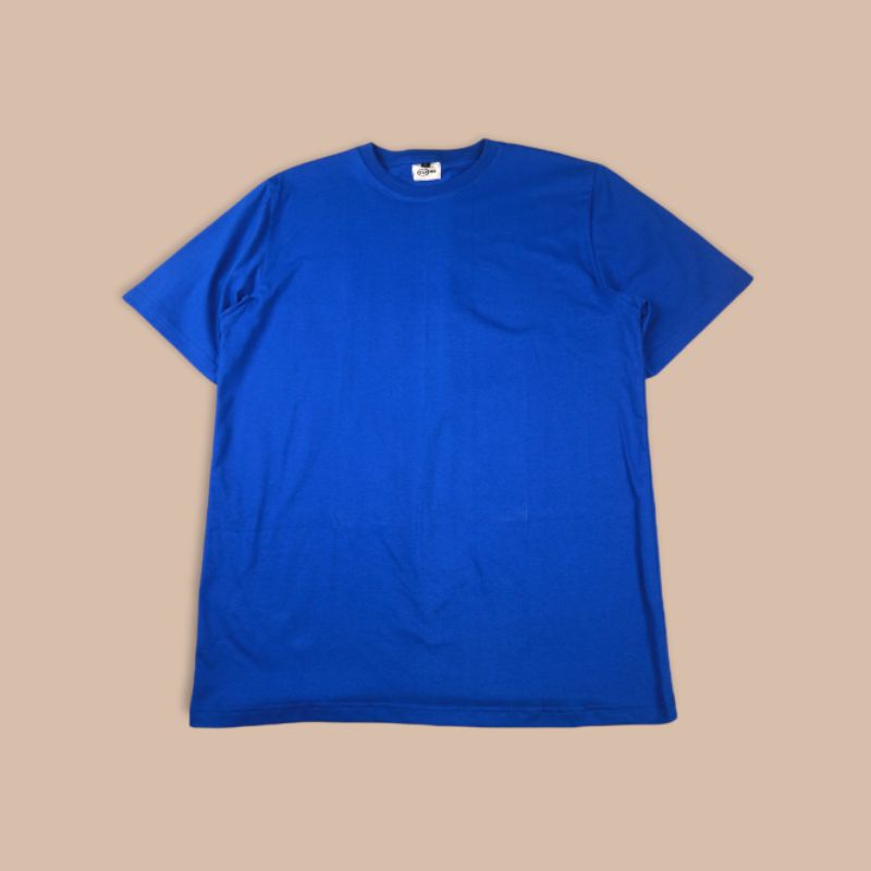 Kaos polos biru benhur lengan pendek 24s