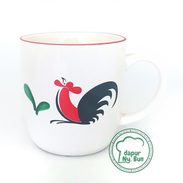 Premium Cangkir Kopi Keramik Ayam Jago / Mug Teh - Ayam Jago Dua