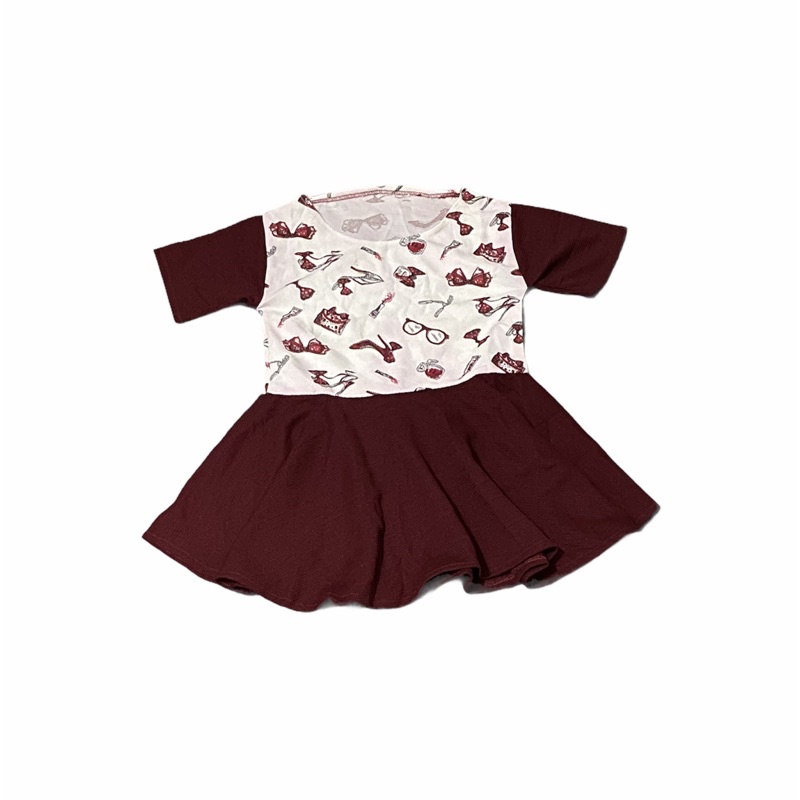 Baju Anak Muah Dress Perempuan Merah Bata