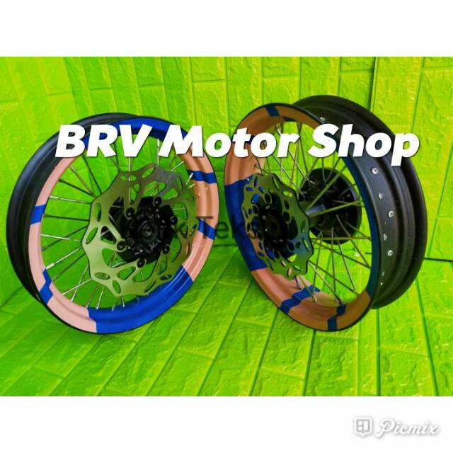 Paketan Velg Supermoto Klx Bf Klx S Klx L Klx G D Tracker 150 Velg Klx Ring 14 Siap Pakai