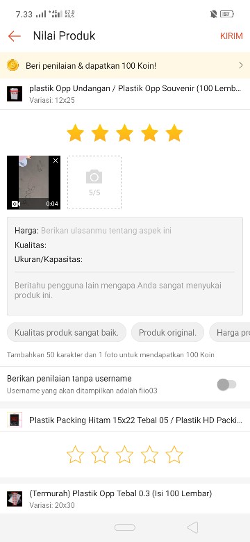 Plastik Opp 18x25 (isi 100 Lembar)