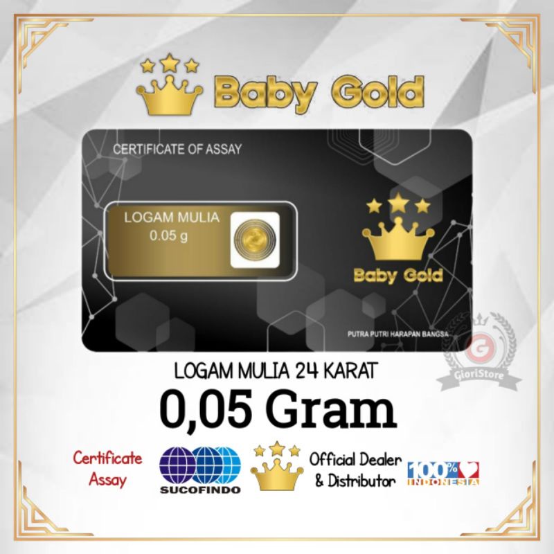 EMAS MINI 0.05 GRAM LOGAM MULIA 24 KARAT DIJAMIN ASLI ORIGINAL