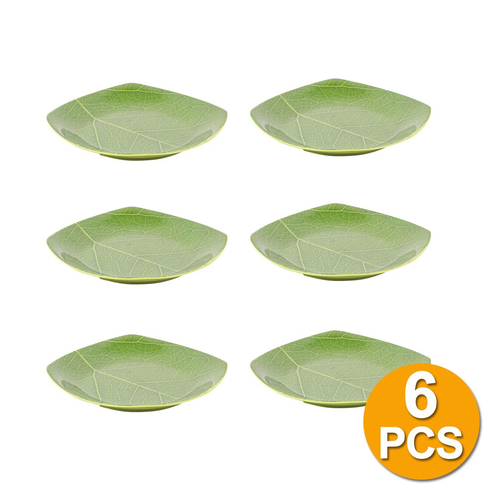 Arwana Houseware Piring kotak ceper daun P0507D - Golden Dragon Melamine