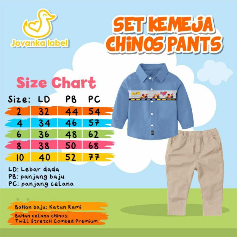 Set Kemeja Chinos Pants Jovanka Label