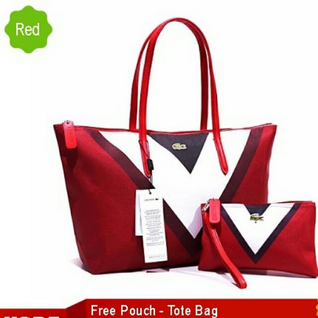 Diskon 60rb - LACOSTE - Buy 1 Bag get 1 Pouch - Cuci Gudang - BIG SALE - Handbag - Pouch