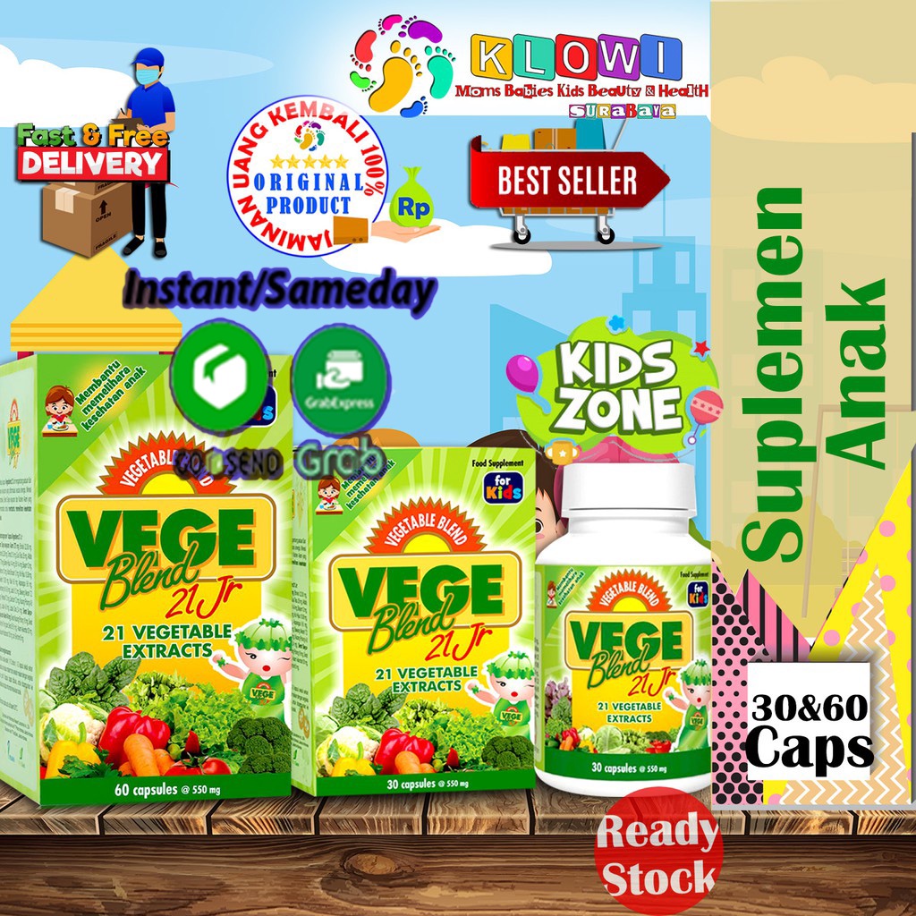 Vegeblend 21 JR 30 &amp; 60 Kapsul / Suplemen Anak / Penambah Nafsu Makan / Vegeblend Junior