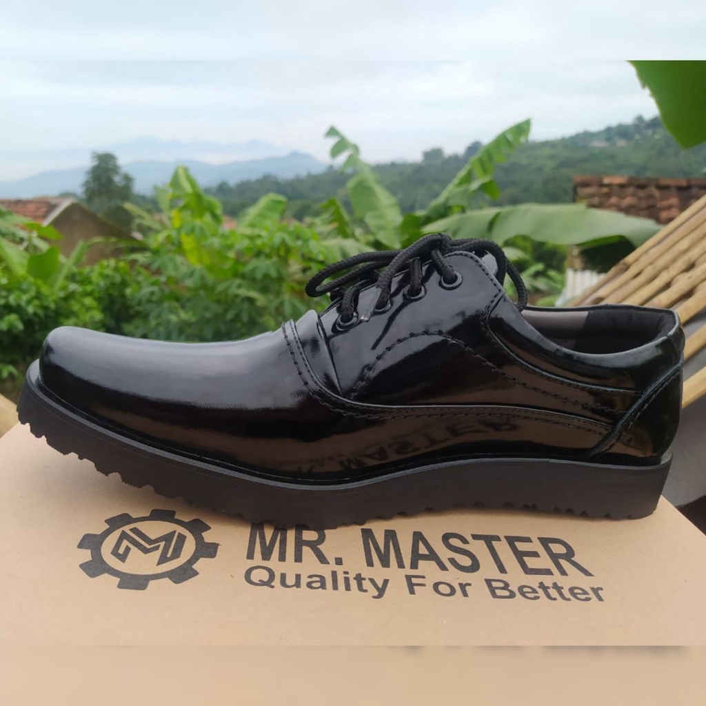 SEPATU PDH KULIT SAPI ASLI MR MASTER SEPATU PDH DINAS KANTOR TNI POLRI SECURITY SATPAM