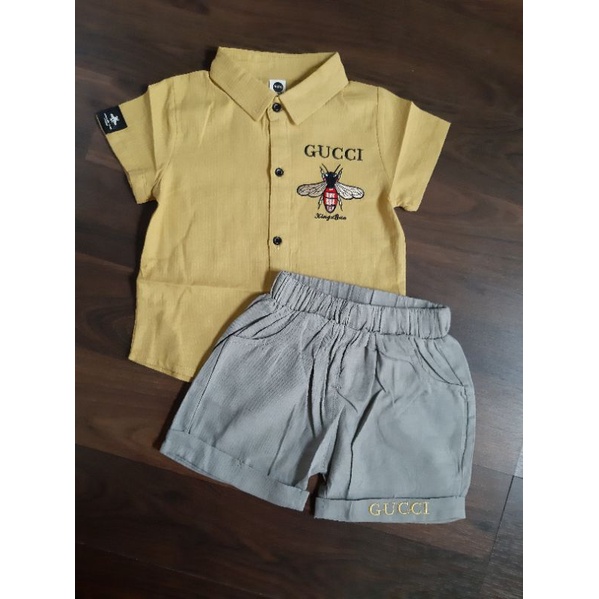 setelan bayi gucci/setelan anak laki-laki gucci 1 tahun/kemeja gucci anak/setelan anak laki-laki mir