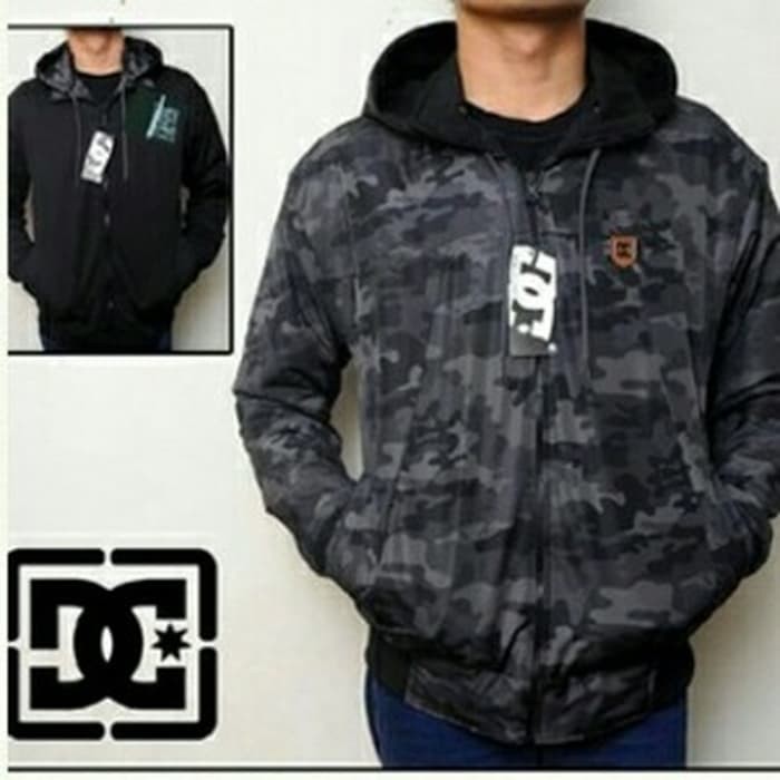 NEW MT JAKET PARASUT BOLAK BALIK DC ARMY LORENG HITAM ABU