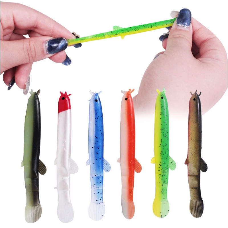 1 Pc Umpan Pancing Soft Bait Bentuk Cacing 3D Ukuran 7.5cm 2g