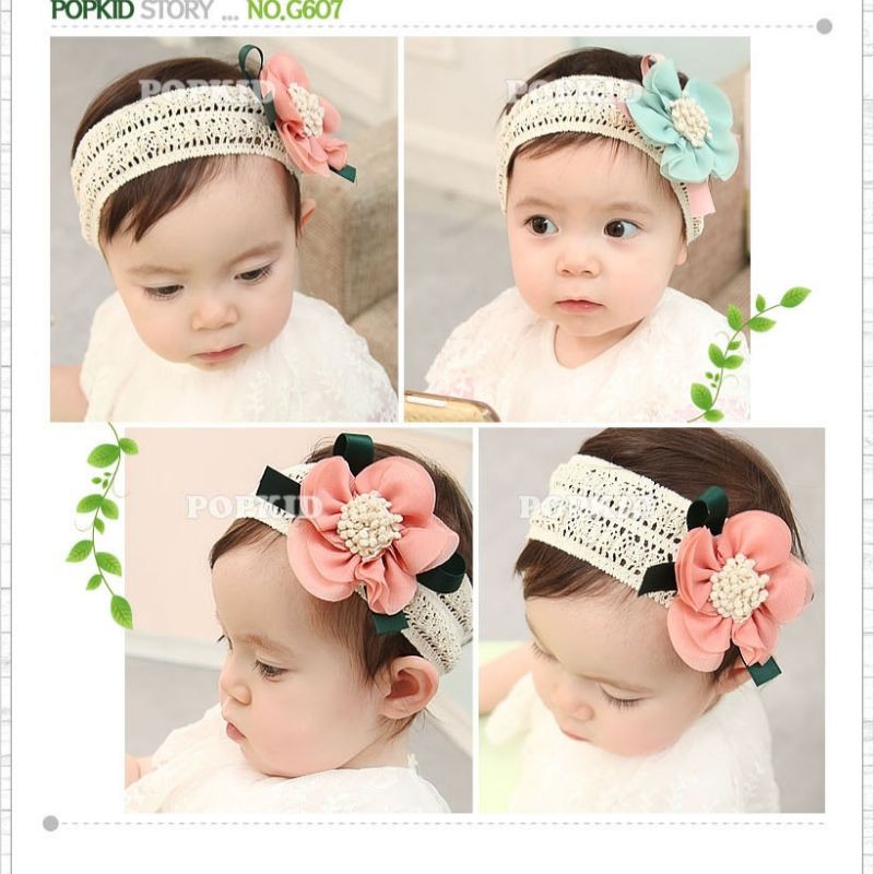 Bandana flower bando bayi perempuan aksesoris baby girl