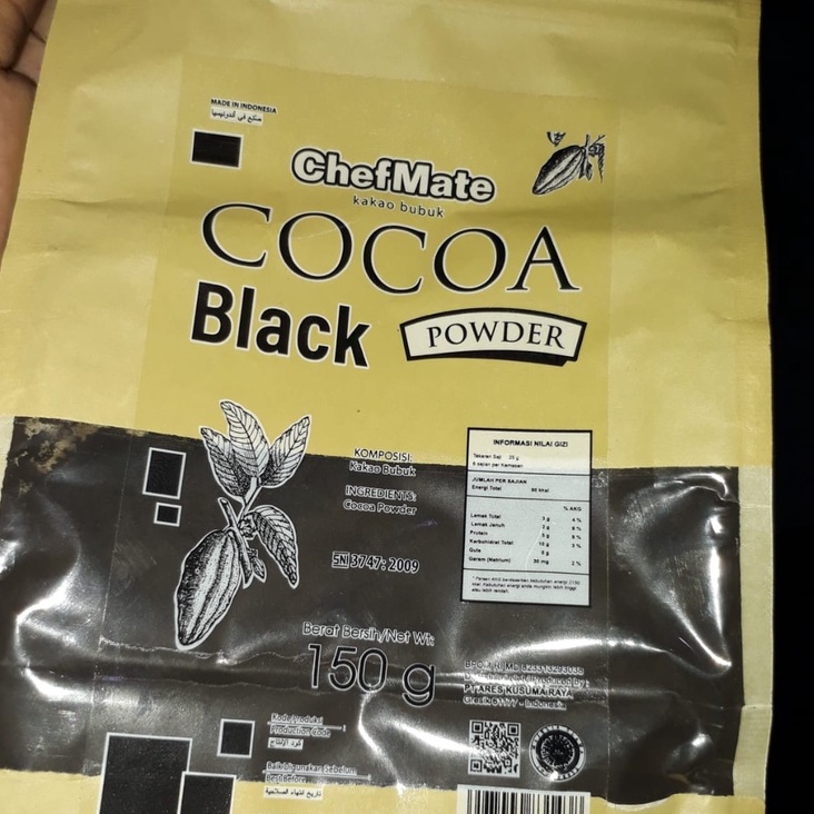 

Coklat bubuk hitam pekat (black Cocoa Powder) 150 g