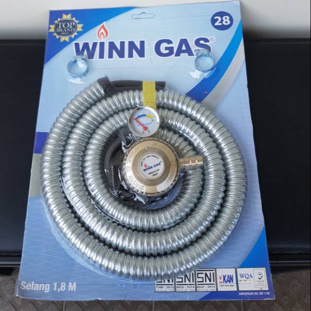 Paket Regulator Gas LPG dan Selang Gas LPG 1.8 meter WINN GAS 28